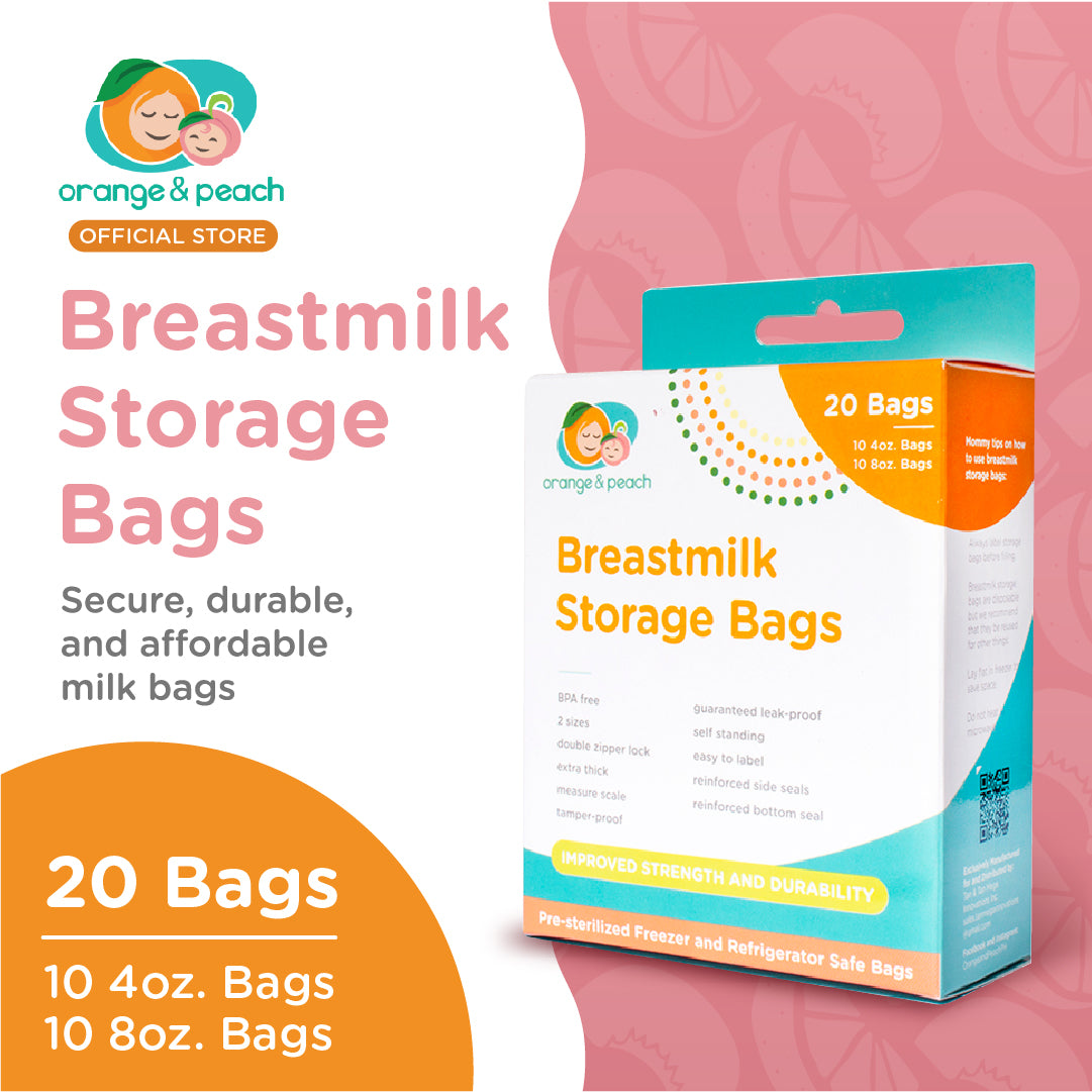 Orange and Peach Combi Breastmilk Storage Bags (10 Bags