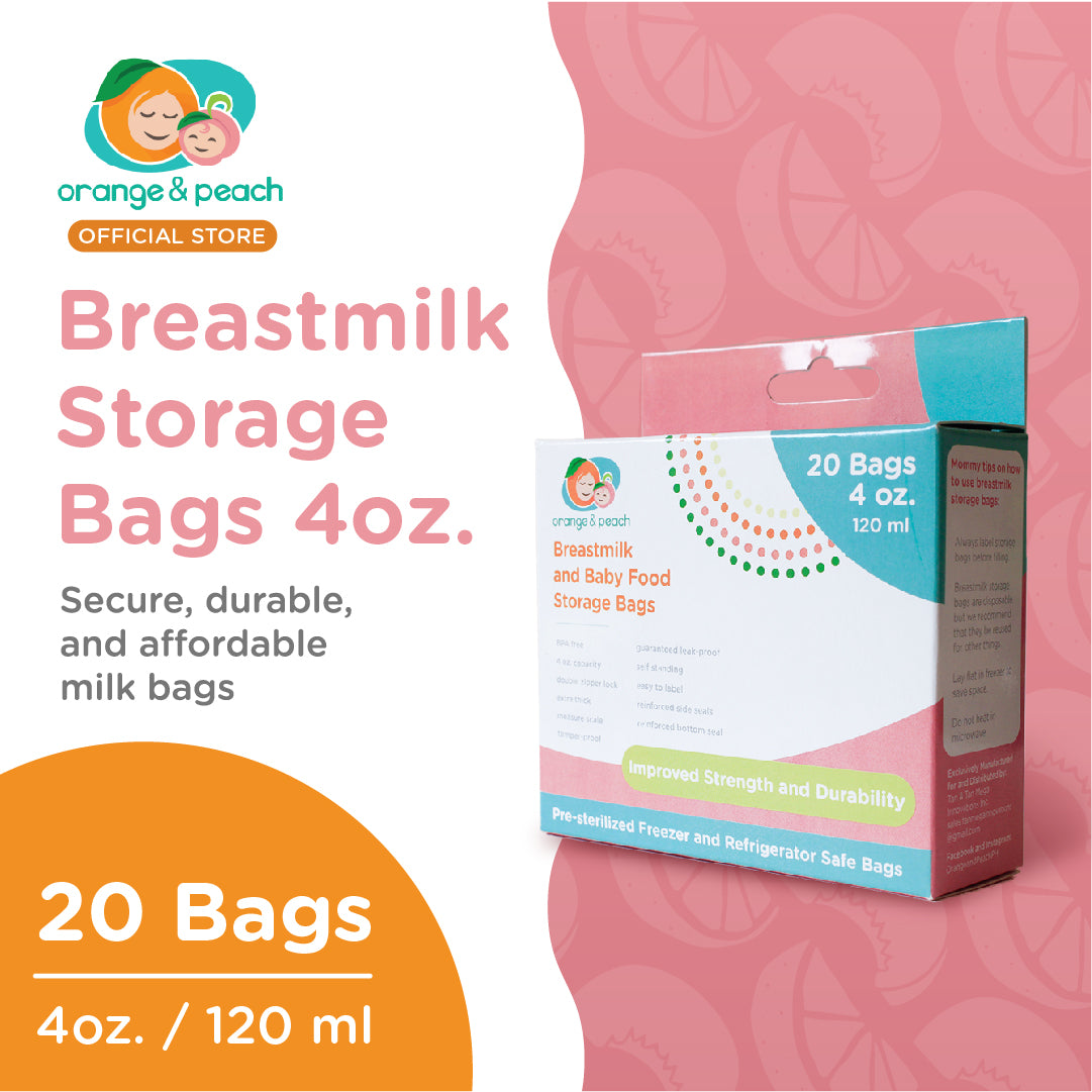 Orange and Peach Breastmilk Storage Bags (20